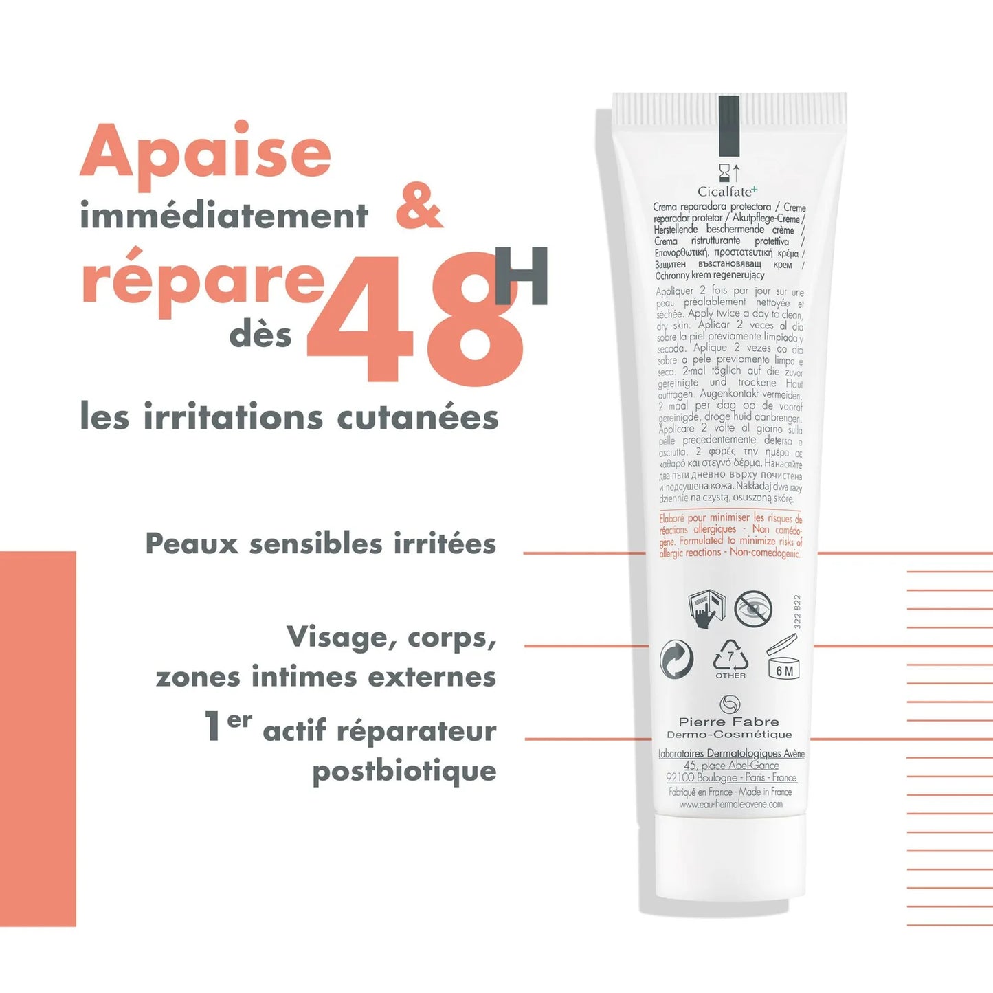 AVÈNE CICALFATE+ CRÈME RÉPARATRICE PROTECTRICE - 40 ML
