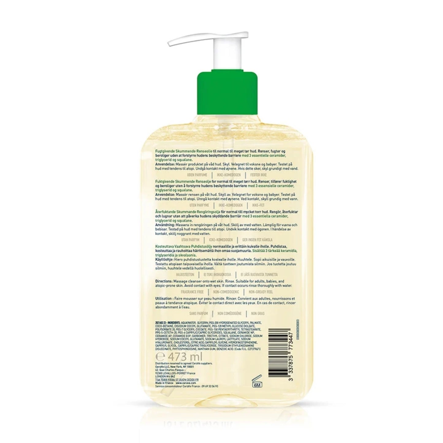 CERAVE HUILE LAVANTE MOUSSANTE HYDRATANTE - 473 ML