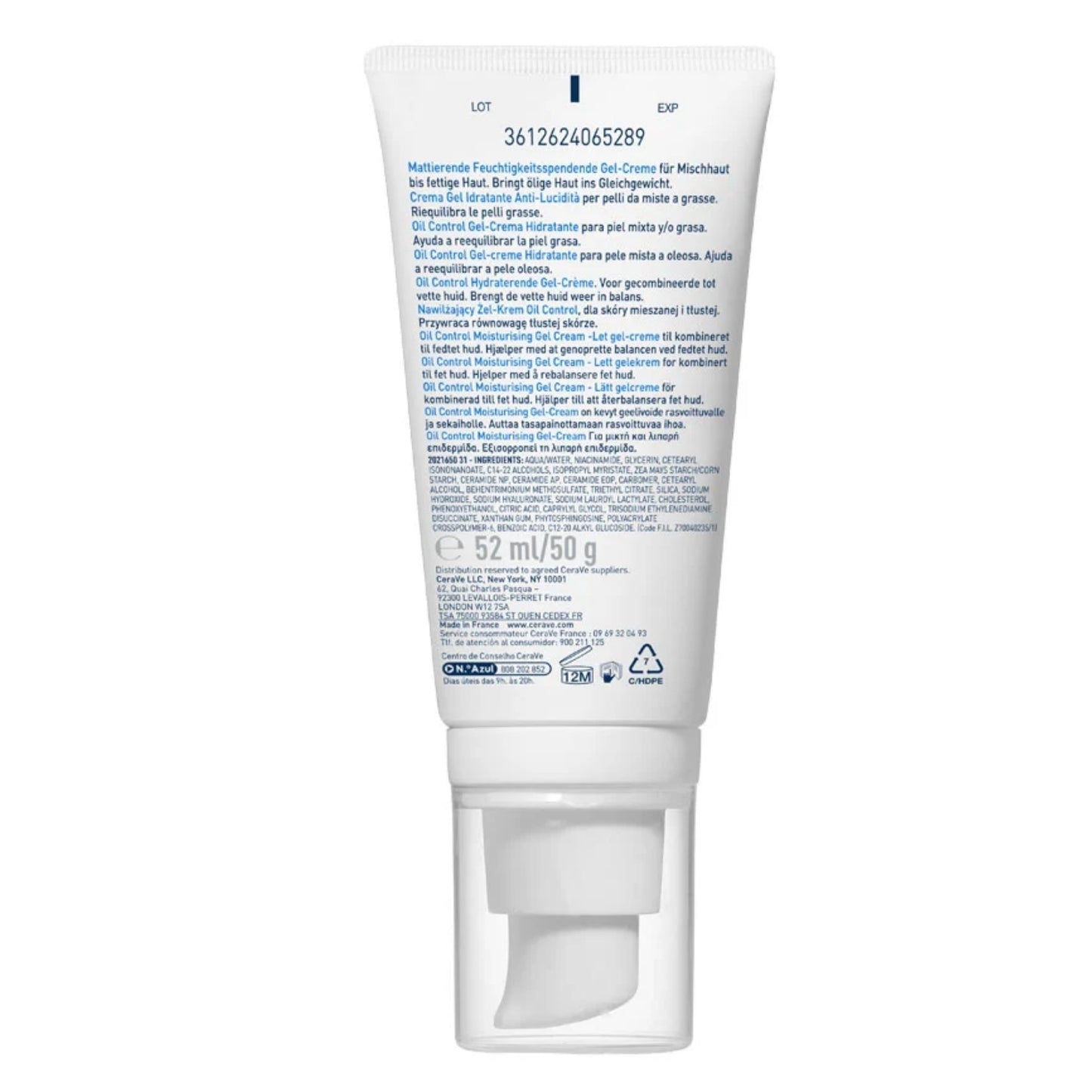 CERAVE GEL-CRÈME HYDRATANT OIL CONTROL VISAGE - 52 ML