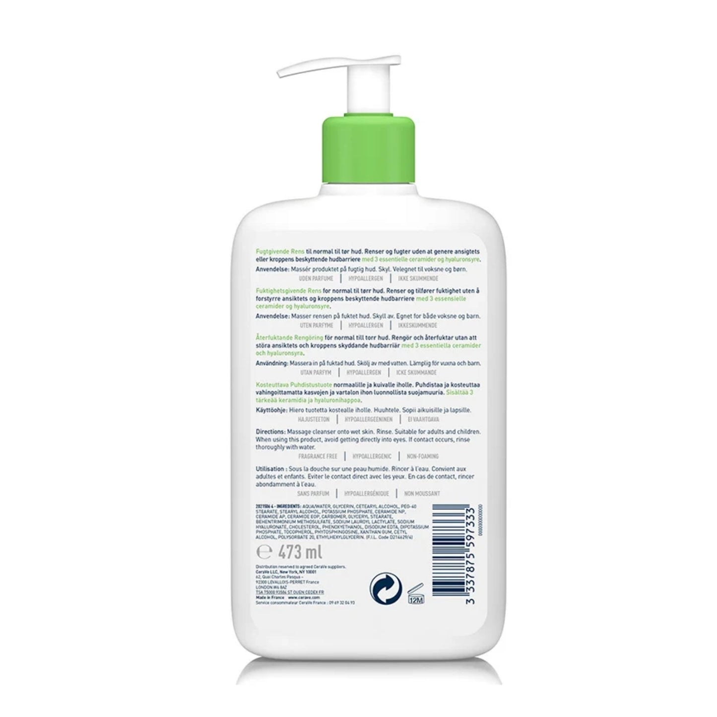 CERAVE CRÈME LAVANTE HYDRATANTE - 473 ML