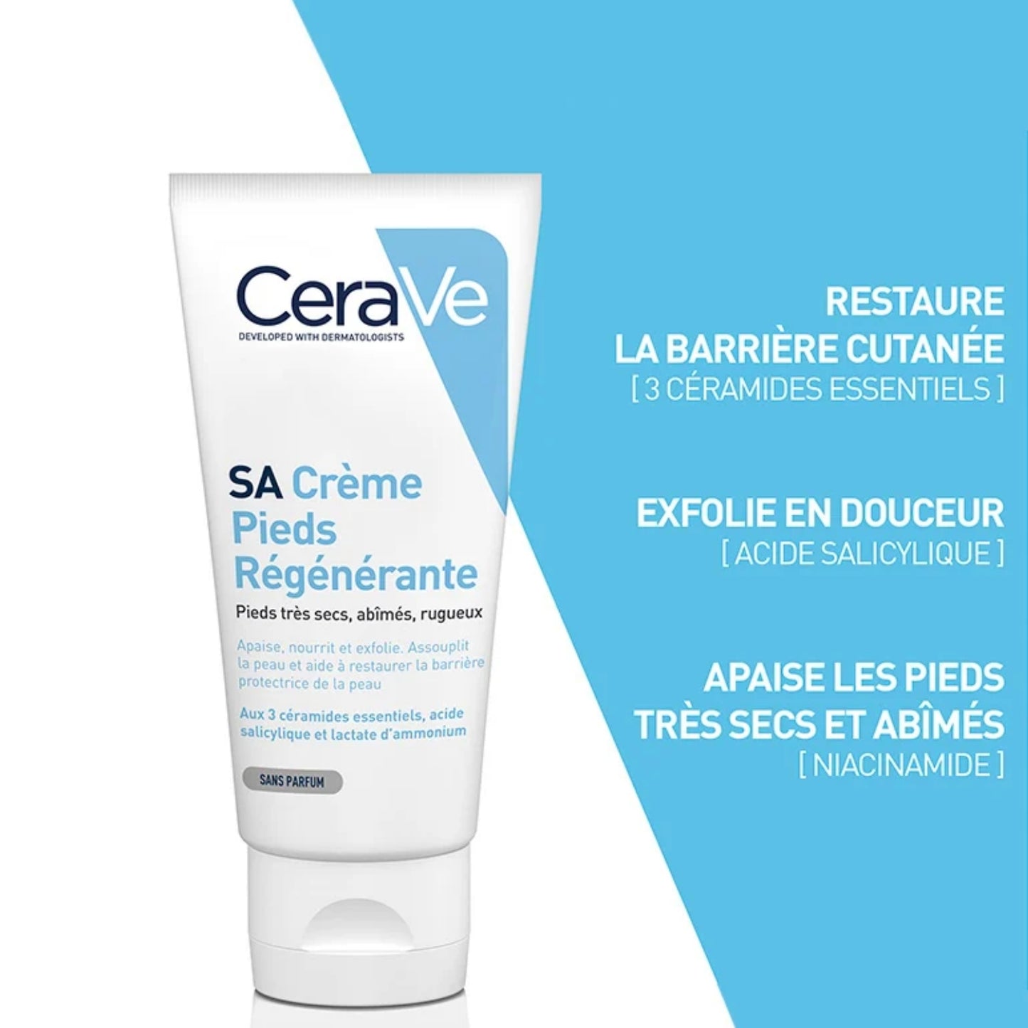CERAVE CRÈME SA PIEDS RÉGÉNÉRANTE - 88 ML
