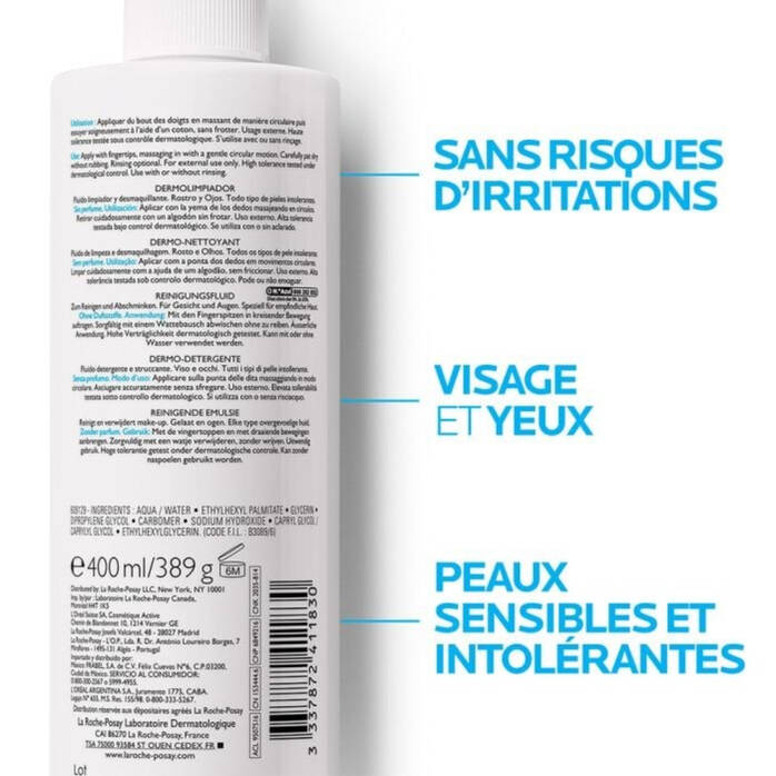 LA ROCHE-POSAY TOLERIANE FLUIDE DERMO-NETTOYANT - 400 ML