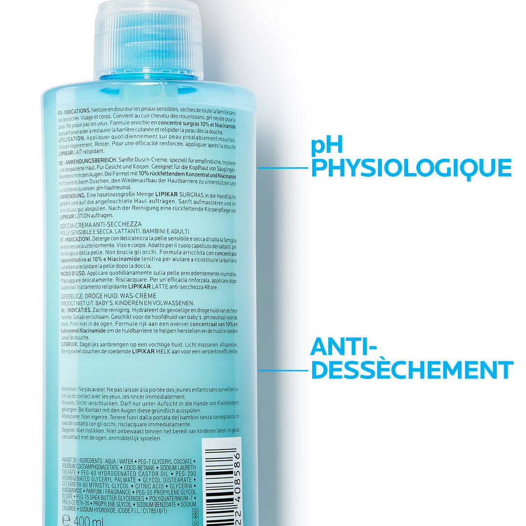 LA ROCHE-POSAY LIPIKAR SURGRAS DOUCHE-CRÈME - 400 ML