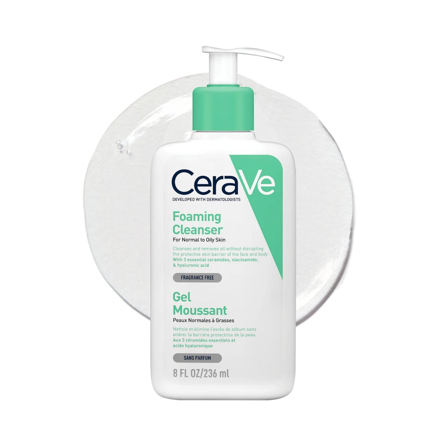 CERAVE GEL MOUSSANT NETTOYANT PEAU NORMALE À GRASSE - 236 ML