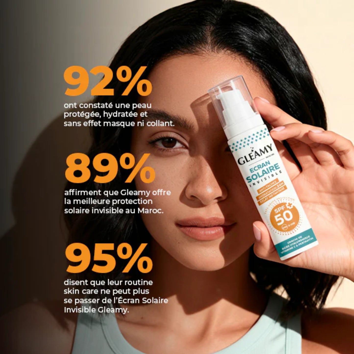 GLEAMY ÉCRAN SOLAIRE INVISIBLE SPF 50+ ANTI-TACHES - 50 ML
