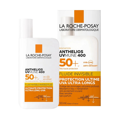 LA ROCHE-POSAY ANTHELIOS UVMUNE 400 CRÈME SOLAIRE FLUIDE INVISIBLE SPF 50+ 50 ML = EAU THERMALE 50 ML OFFERTE