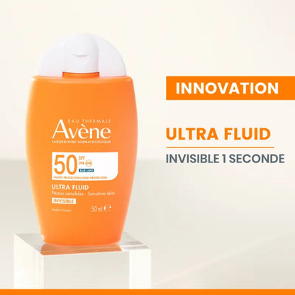 AVÈNE ÉCRAN ULTRA-FLUIDE INVISIBLE SPF50+ 50 ML + EAU THERMALE – PACK PROMO