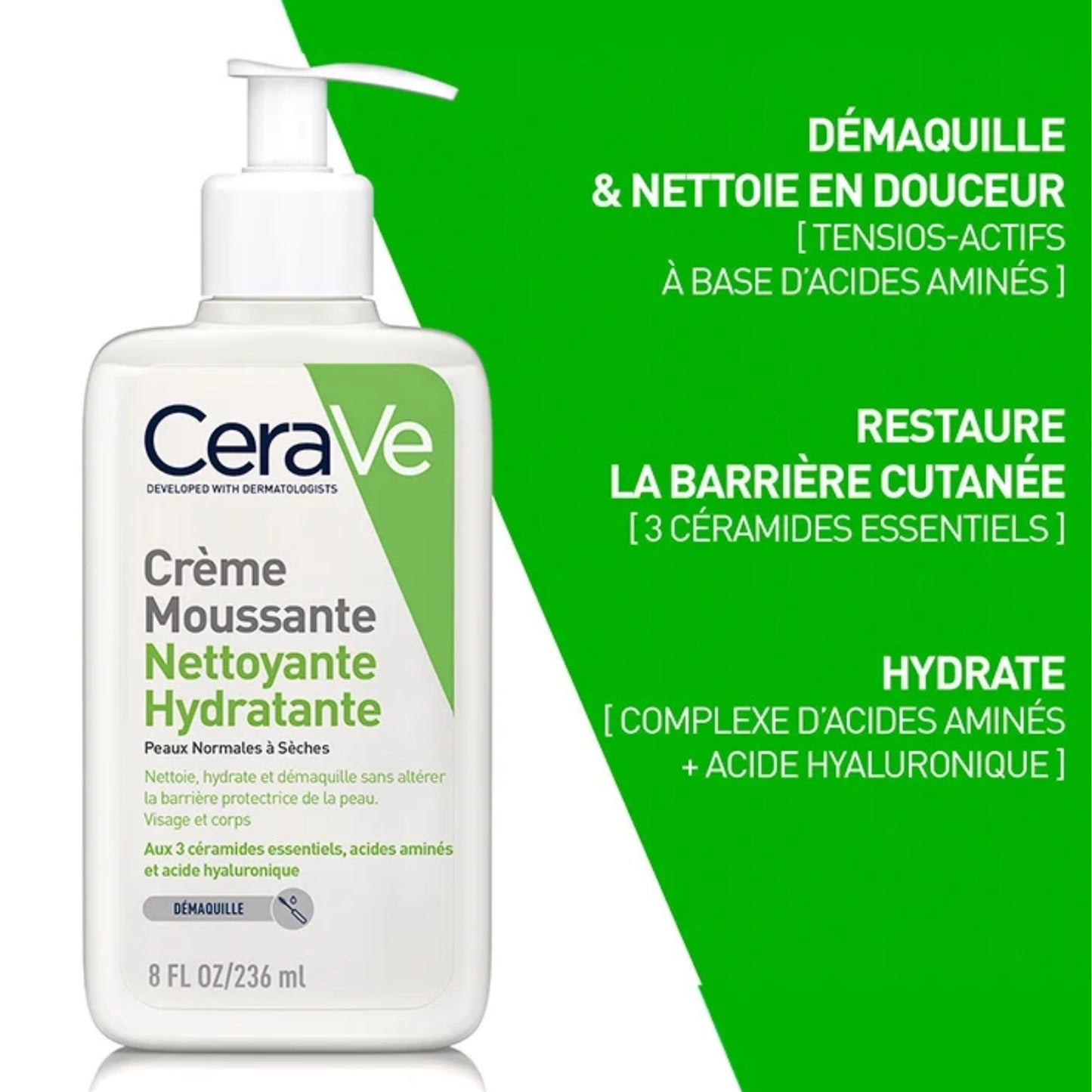 CERAVE MOUSSE NETTOYANTE HYDRATANTE - 236 ML