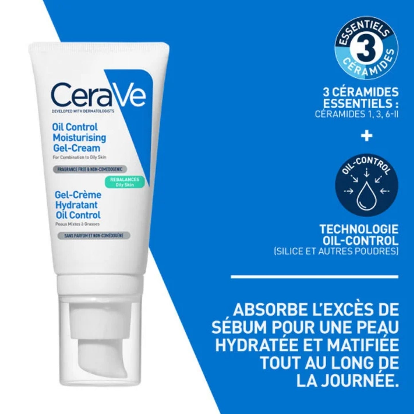 CERAVE GEL-CRÈME HYDRATANT OIL CONTROL VISAGE - 52 ML