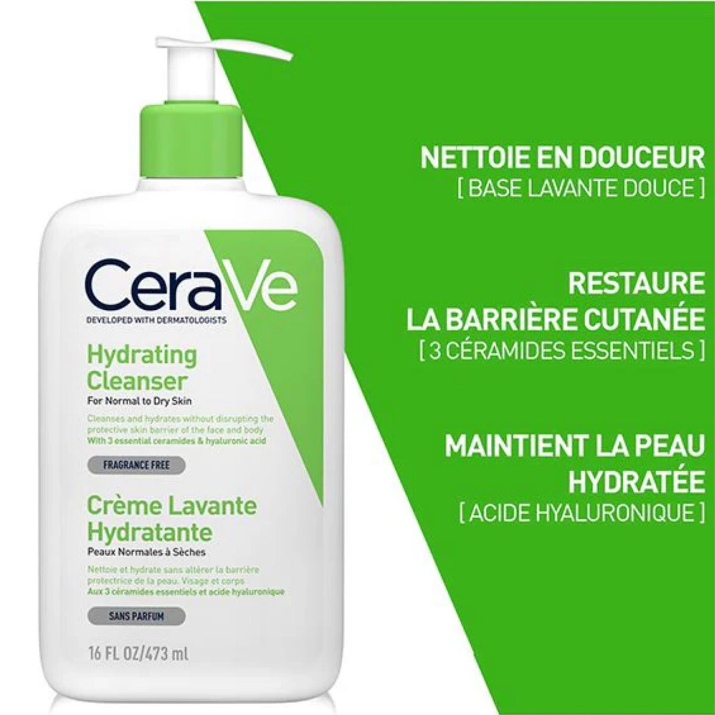 CERAVE CRÈME LAVANTE HYDRATANTE - 473 ML
