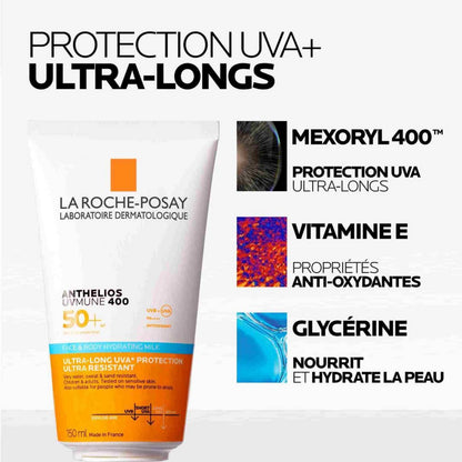 LA ROCHE-POSAY ANTHELIOS UVMUNE 400 LAIT SOLAIRE VISAGE & CORPS SPF50+ - 150 ML