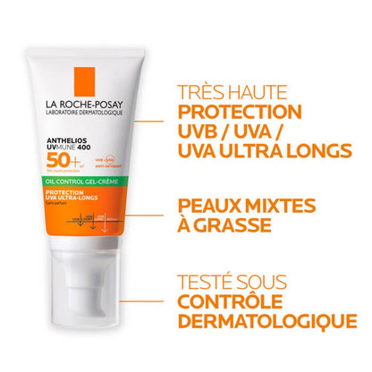 LA ROCHE-POSAY ANTHELIOS UVMUNE 400 OIL CONTROL INVISIBLE SPF50+ 50 ML = EAU THERMALE 50 ML OFFERTE