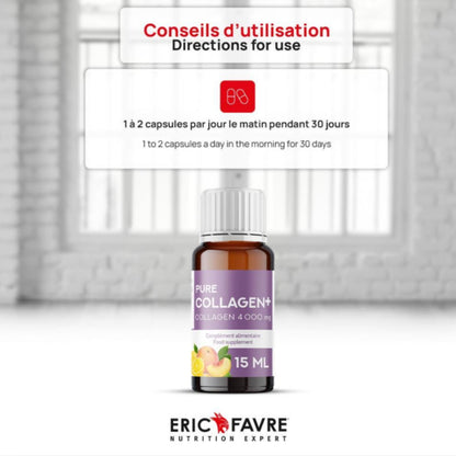 ERIC FAVRE PURE COLLAGEN+ FORMULE LIQUIDE PÊCHE – CITRON - 10 UNICADOSES® DE 15 ML