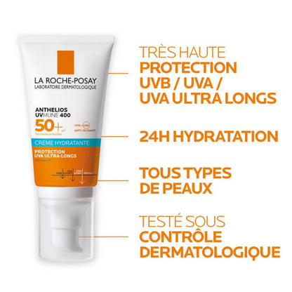 LA ROCHE POSAY ANTHELIOS UVMUNE 400 CRÈME HYDRATANTE SOLAIRE INVISIBLE - 50 ML