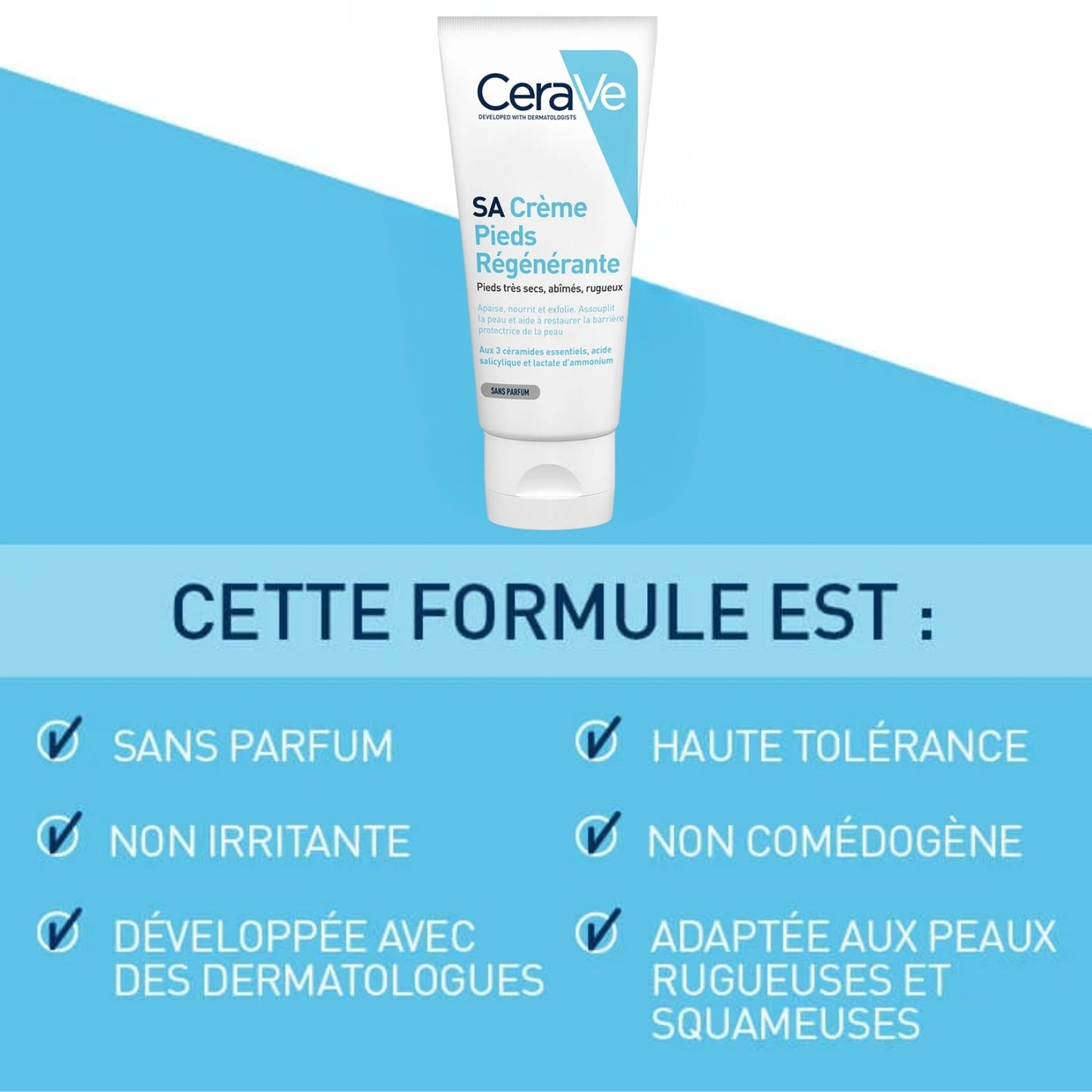 CERAVE CRÈME SA PIEDS RÉGÉNÉRANTE - 88 ML