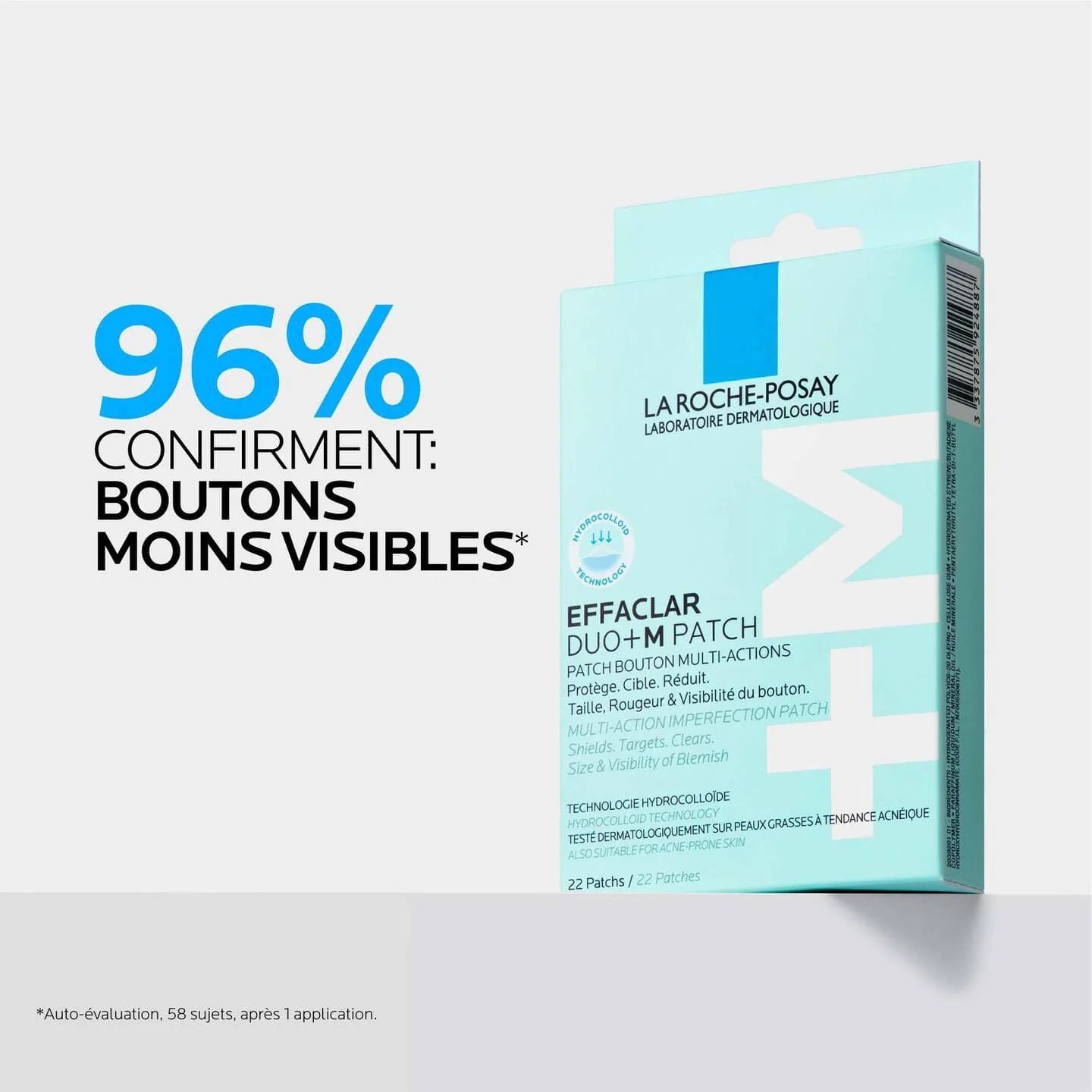 LA ROCHE-POSAY EFFACLAR PATCH ANTI-IMPERFECTIONS DUO+M – PATCHS ANTI-BOUTONS & ANTI-ACNÉ (22 PATCHS)