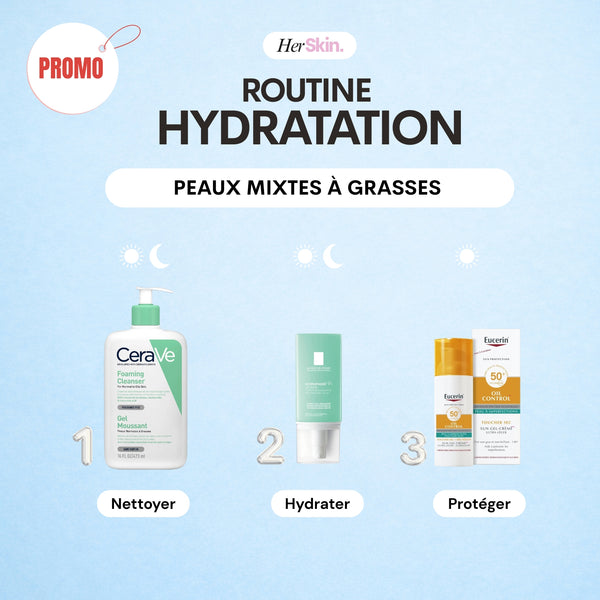 ROUTINE HYDRATATION VISAGE – PEAUX MIXTES À GRASSES