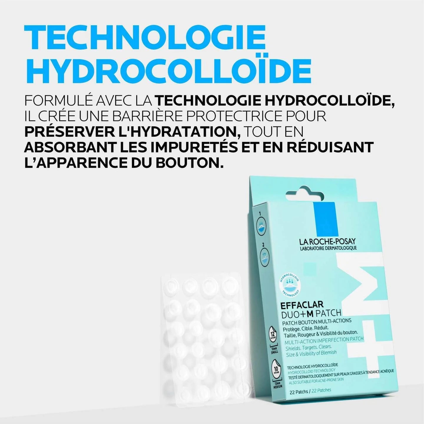 LA ROCHE-POSAY EFFACLAR PATCH ANTI-IMPERFECTIONS DUO+M – PATCHS ANTI-BOUTONS & ANTI-ACNÉ (22 PATCHS)