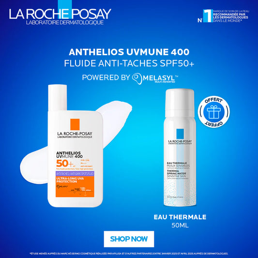 LA ROCHE-POSAY ANTHELIOS UVMUNE 400 FLUIDE ANTI-TACHES SPF50+ 50ML = EAU THERMALE 50ML OFFERTE
