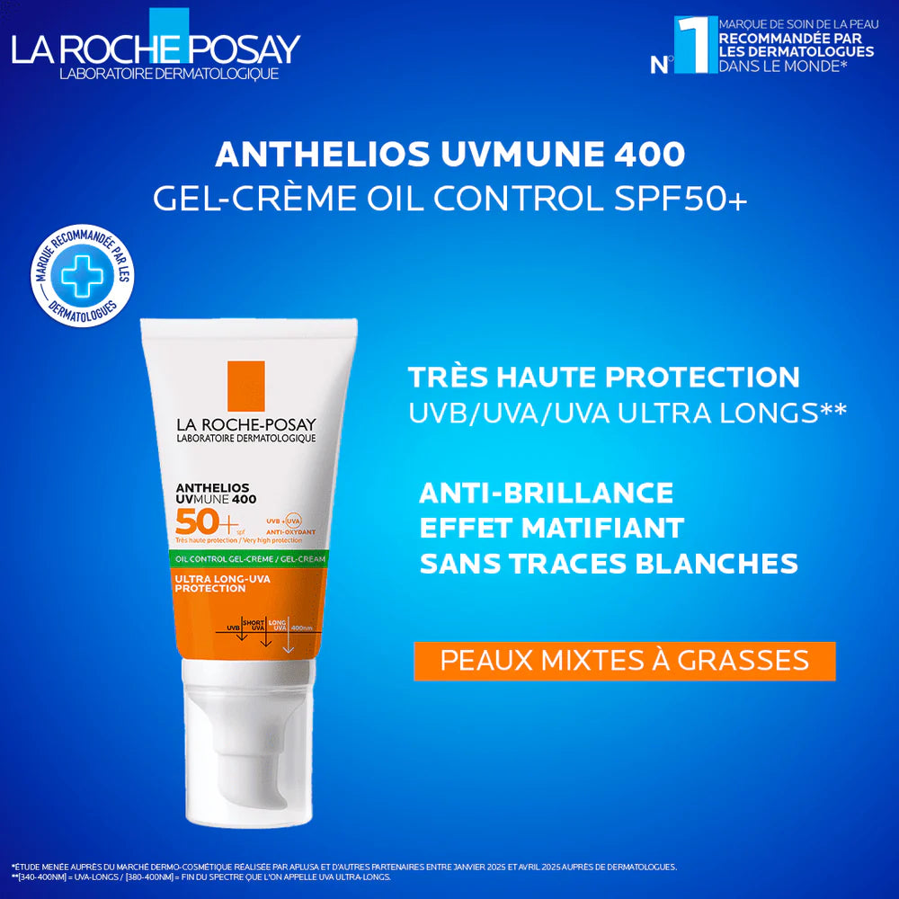 LA ROCHE-POSAY ANTHELIOS UVMUNE 400 OIL CONTROL INVISIBLE SPF50+ 50 ML = EAU THERMALE 50 ML OFFERTE