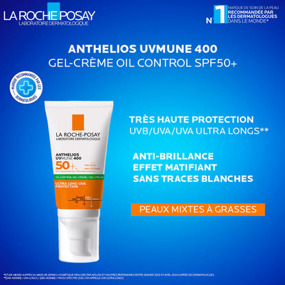 LA ROCHE-POSAY ANTHELIOS UVMUNE 400 OIL CONTROL INVISIBLE SPF50+ 50 ML = EAU THERMALE 50 ML OFFERTE