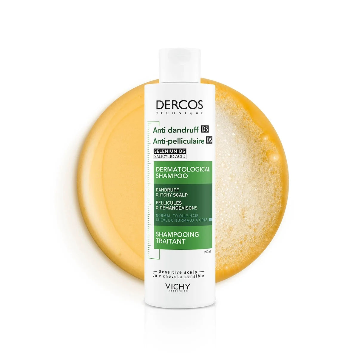 DERCOS SHAMPOOING ANTI-PELLICULAIRE DS CHEVEUX NORMAUX À GRAS 200 ML