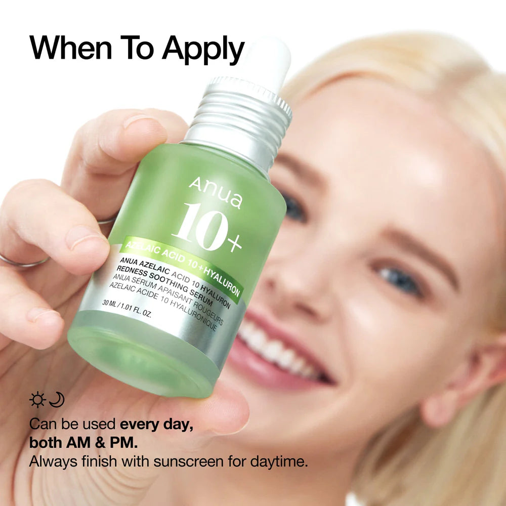 ANUA AZELAIC ACID 10+ HYALURON REDNESS SOOTHING SERUM - 30 ML