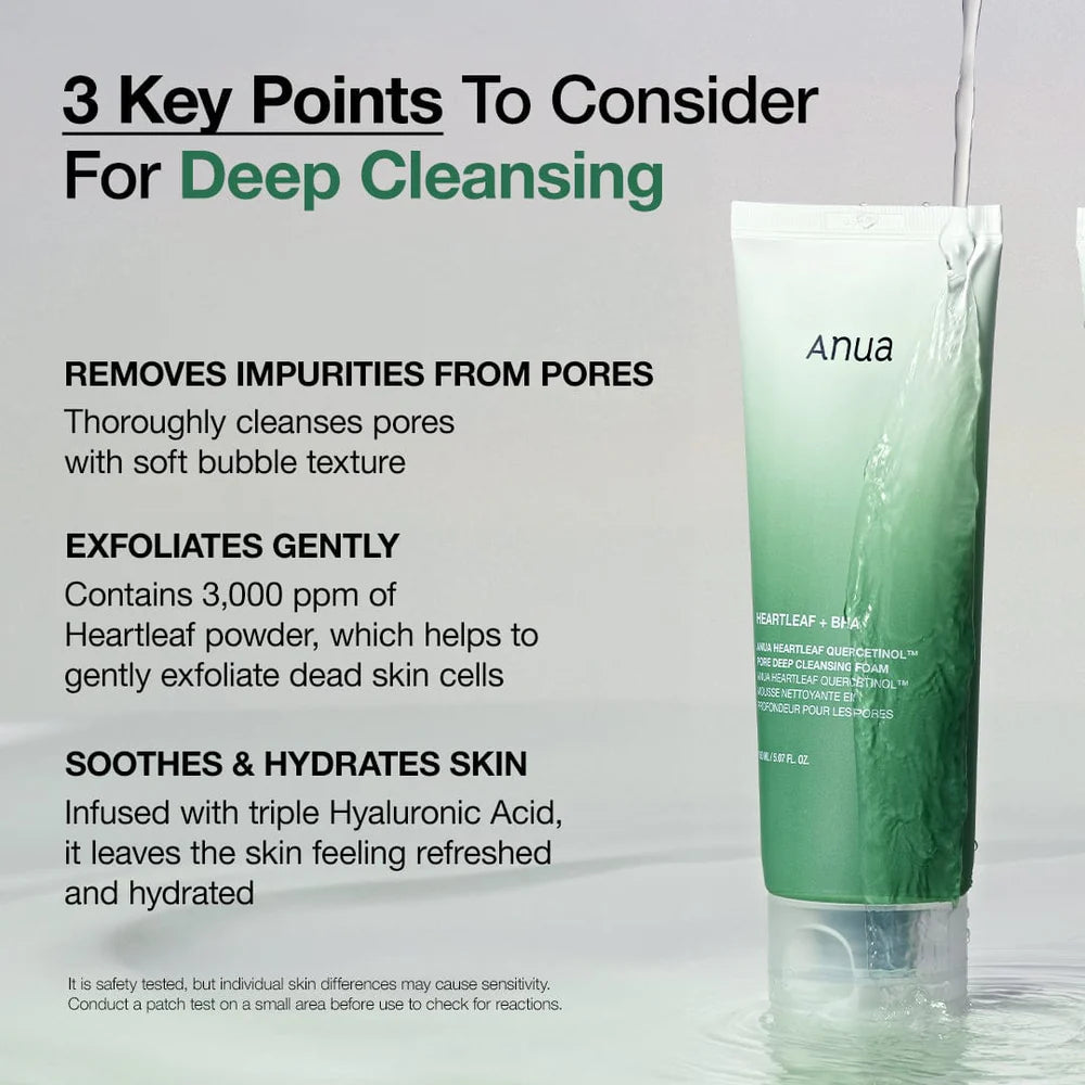 ANUA HEARTLEAF QUERCETINOL PORE DEEP CLEANSING FOAM - 150 ML