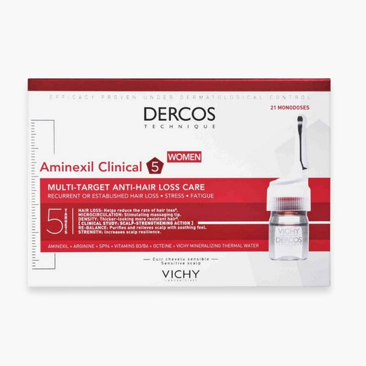 VICHY DERCOS AMINEXIL CLINICAL CURE ANTI-CHUTE FEMMES – 21 AMPOULES X 6 ML